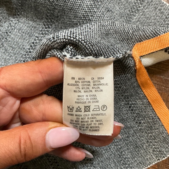 MOTH Striped Mock Neck Sleeveless Sweater Tank Top Small Black White - Picture 6 of 7